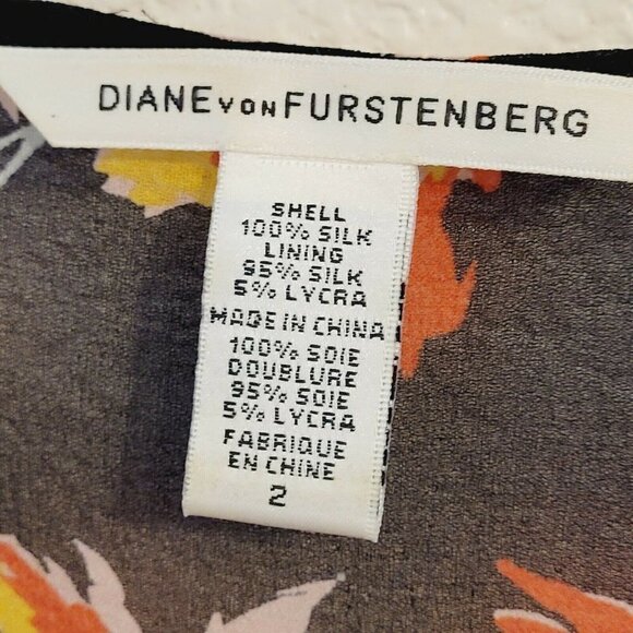 Diane von Furstenberg Benedetta Tulip Silk Chiffon Blouse Size 2 - Picture 7 of 8